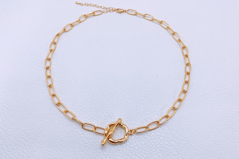 [Ozel] Simple Minimal Glossy Chain Surgical Steel Zinc Alloy Necklace