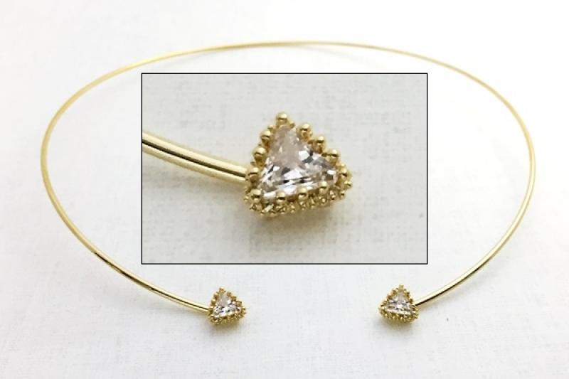 [Ozel] Stylish Glossy Brass Cubic Necklace