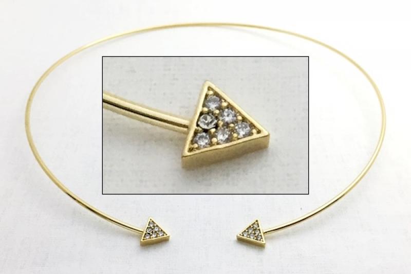 [Ozel] Modern Classic Glossy Brass Cubic Necklace
