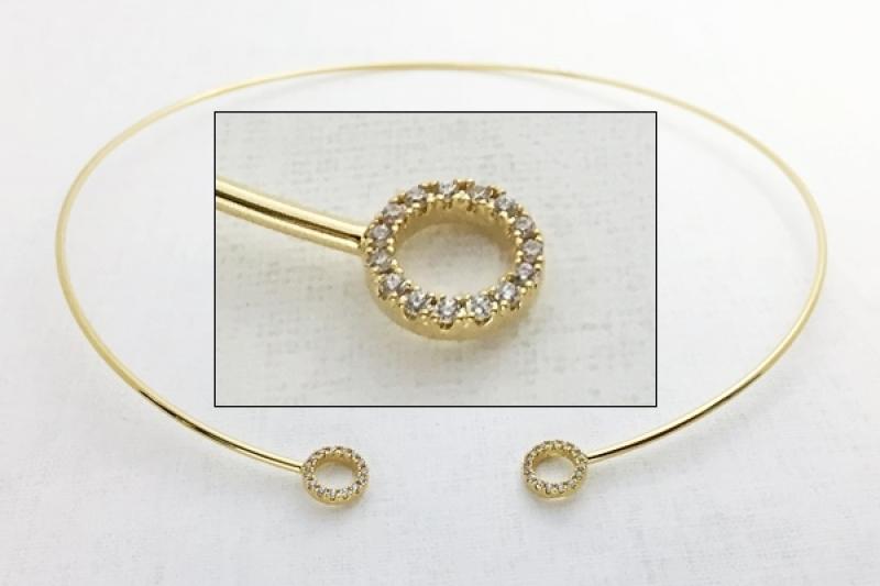 [Ozel] Simple Minimal Glossy Brass Cubic Necklace