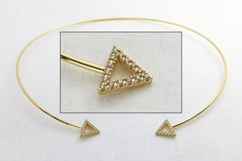 [Ozel] Stylish Glossy Brass Cubic Choker Necklace