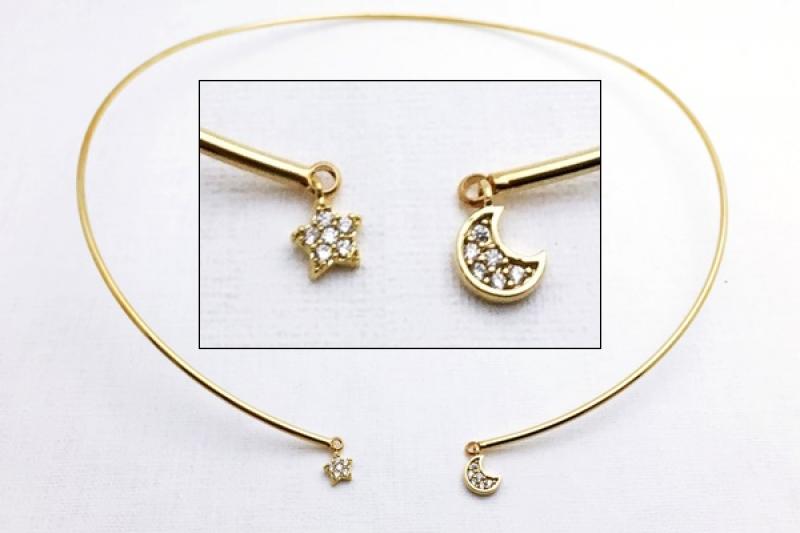 [Ozel] Girlfriend Gift Glossy Brass Cubic Necklace