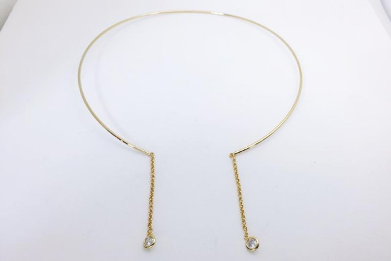 [Ozel] Trendy Glossy Brass Cubic Necklace