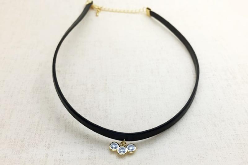 [Ozel] Daily Point Glossy Brass Cubic Necklace