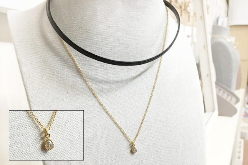 [Ozel] Feminine Glossy Brass Cubic Necklace