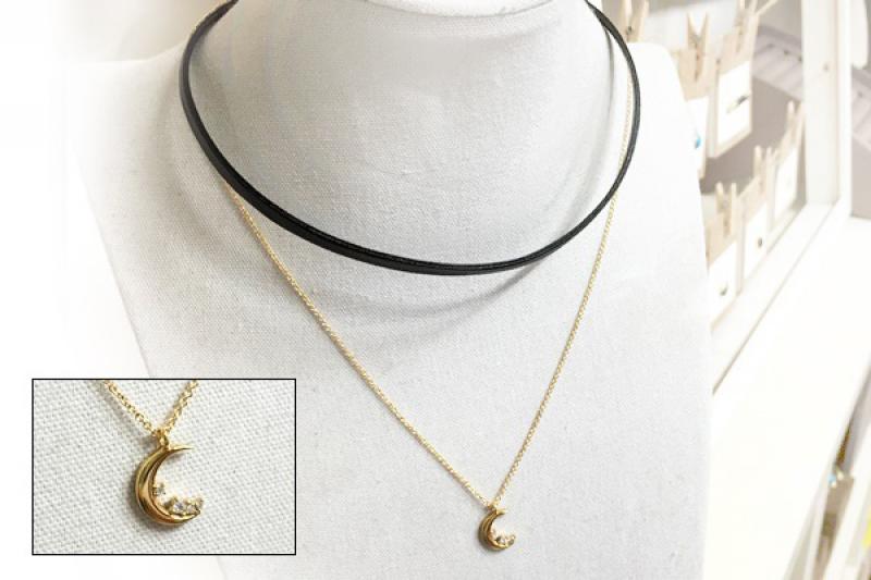 [Ozel] Trendy Glossy Brass Cubic Necklace