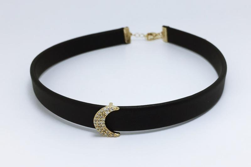 [Ozel] Statement Look Glossy Brass Cubic Necklace