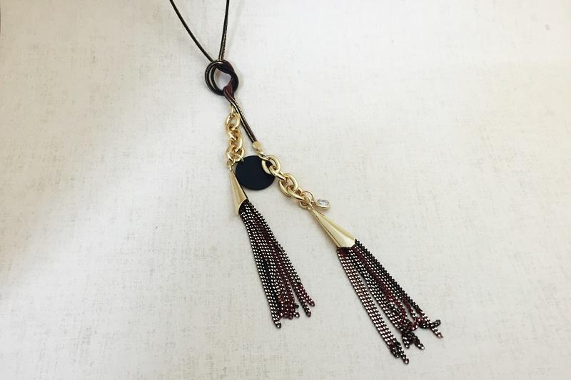 [Ozel] Shiny BRASS Cubic Zirconia Necklace