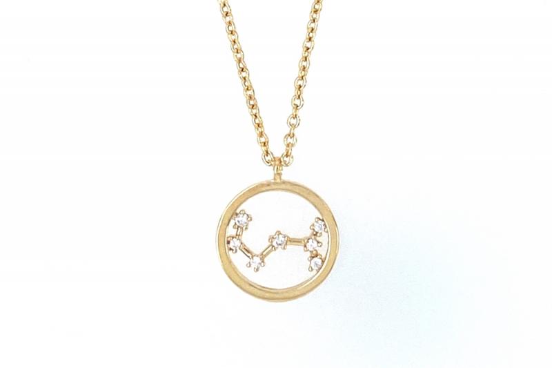 [Ozel] Shiny BRASS Cubic Zirconia Necklace