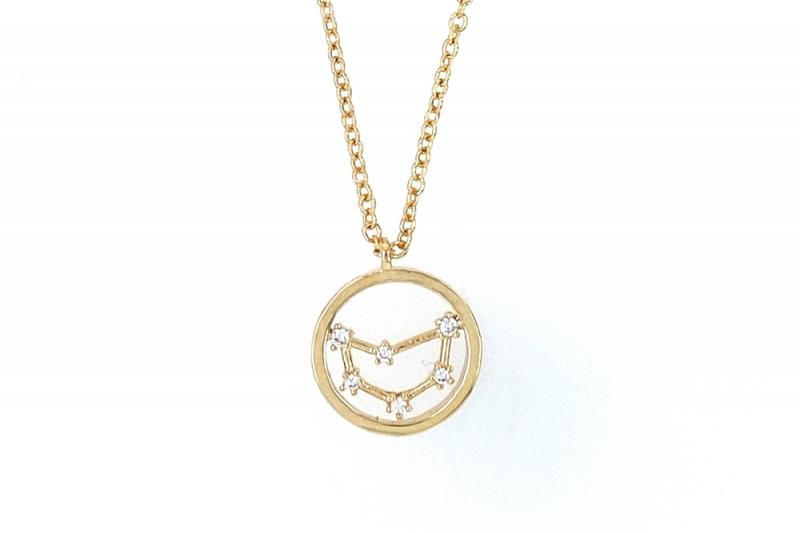 [Ozel] Shiny BRASS Cubic Zirconia Necklace
