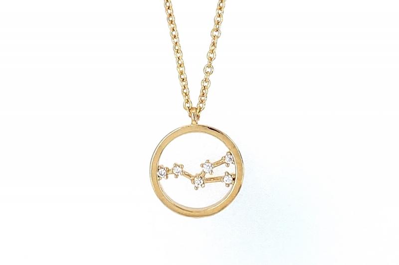 [Ozel] Shiny BRASS Cubic Zirconia Necklace