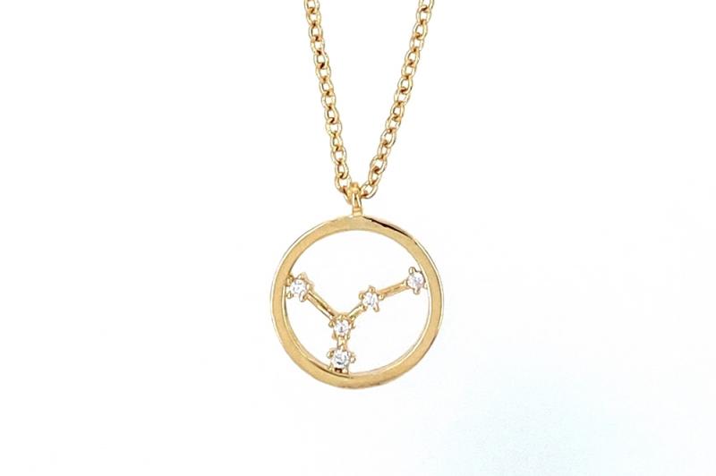 [Ozel] Shiny BRASS Cubic Zirconia Necklace