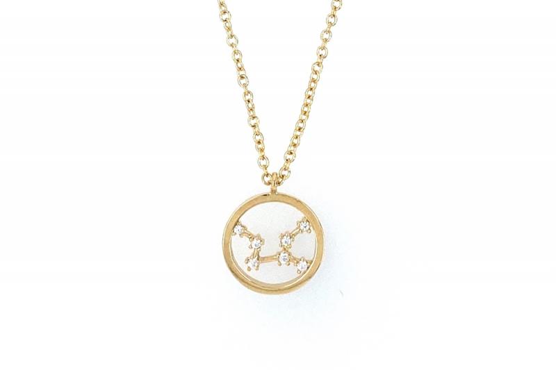 [Ozel] Shiny BRASS Cubic Zirconia Necklace