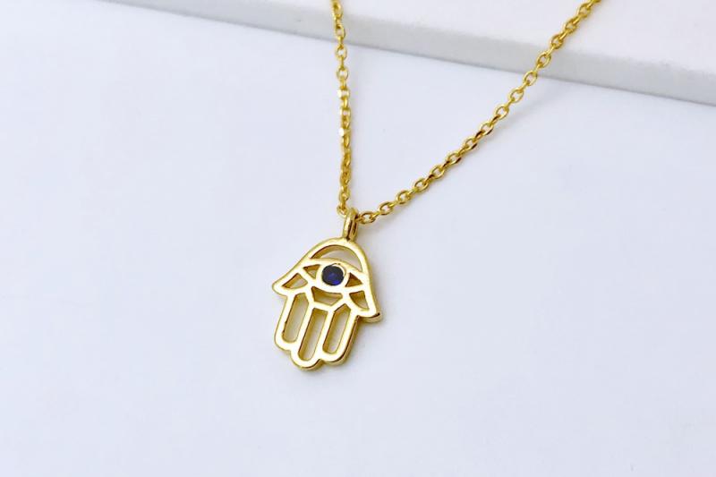 [Ozel] Simple Minimal Glossy Brass Cubic Necklace