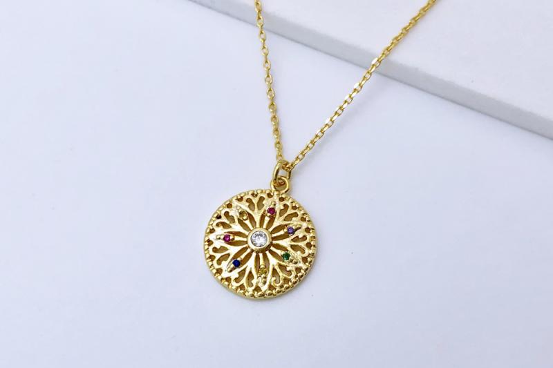 [Ozel] Daily Statement Glossy Brass Cubic Necklace