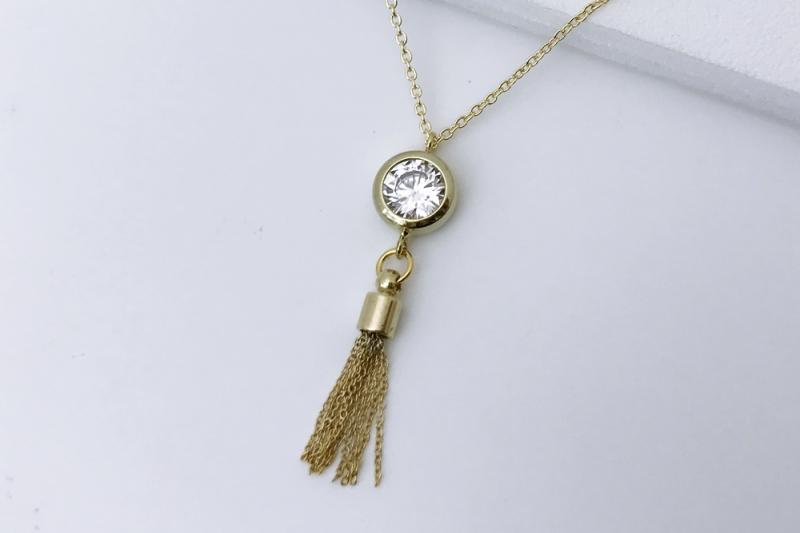Cubic Necklace [Ozel] Trendy Glossy Brass Cubic Necklace [Ozel