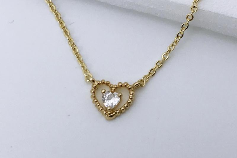 [Ozel] Modern Classic Glossy Brass Cubic Necklace