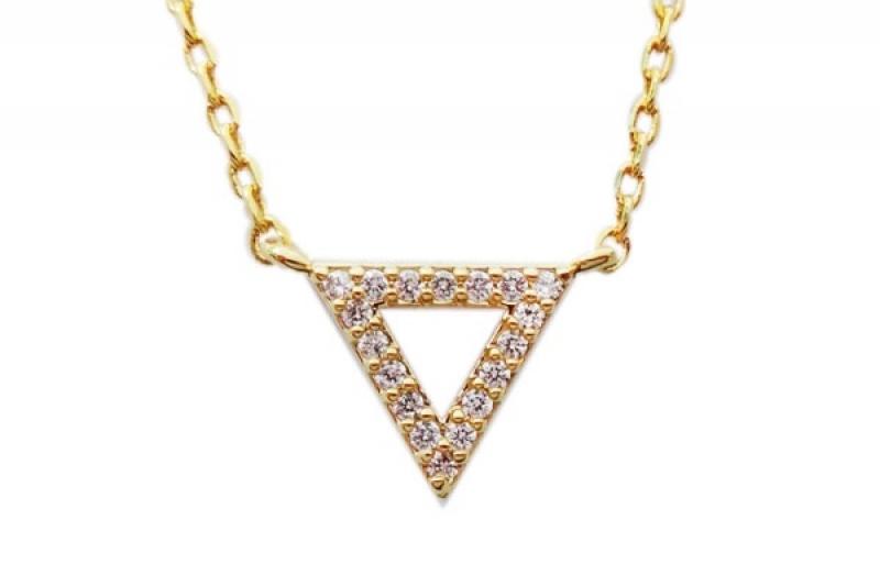 [Ozel] Girlfriend Gift Glossy Brass Cubic Necklace