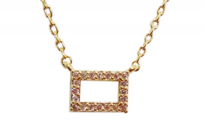 [Ozel] Modern Classic Glossy Brass Cubic Necklace