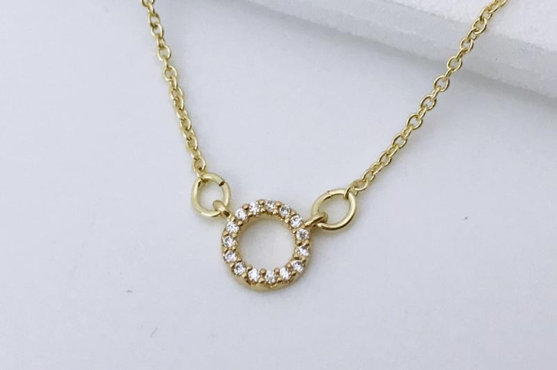 [Ozel] Unique Mood Glossy Brass Cubic Necklace