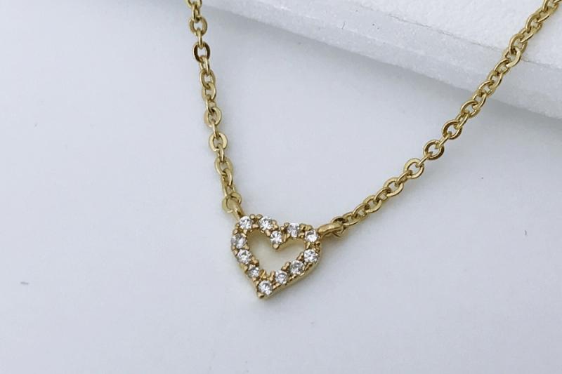[Ozel] Elegant Glossy Brass Cubic Necklace
