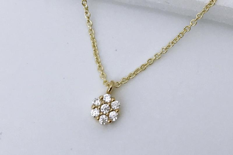 [Ozel] Trendy Glossy Brass Cubic Necklace