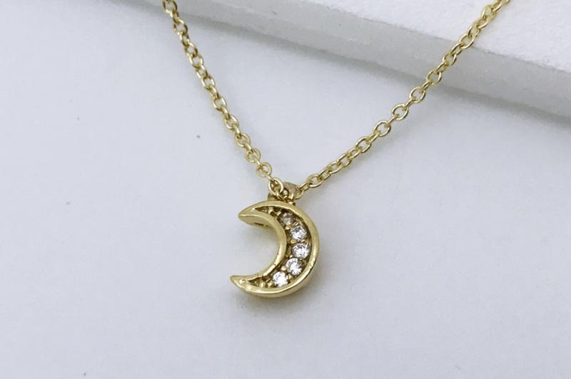 [Ozel] Modern Classic Glossy Brass Cubic Necklace