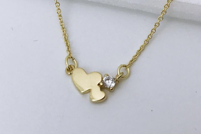Cubic Necklace [Ozel] Simple Minimal Glossy Brass