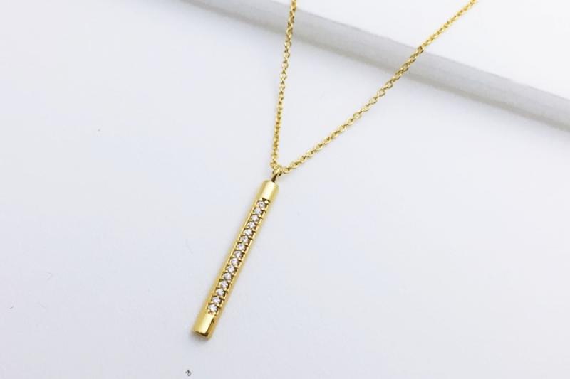 Brass Cubic Necklace [Ozel] Layered