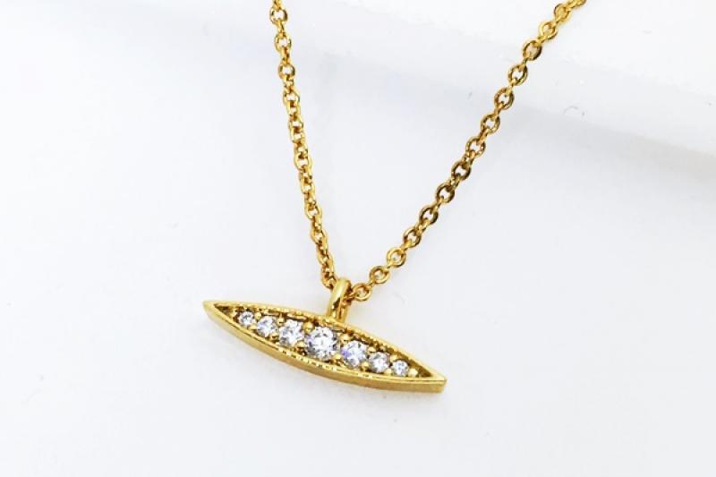 [Ozel] Trendy Glossy Brass Cubic Necklace