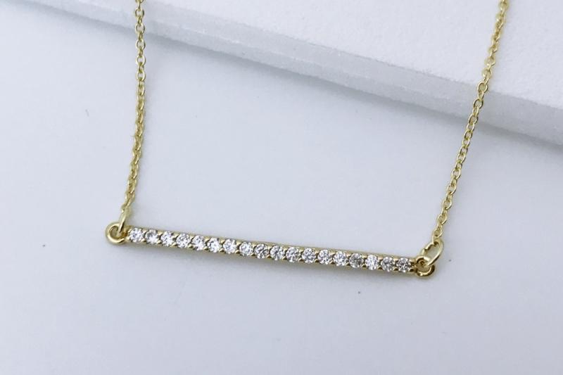 [Ozel] Romantic Mood Glossy Brass Cubic Necklace