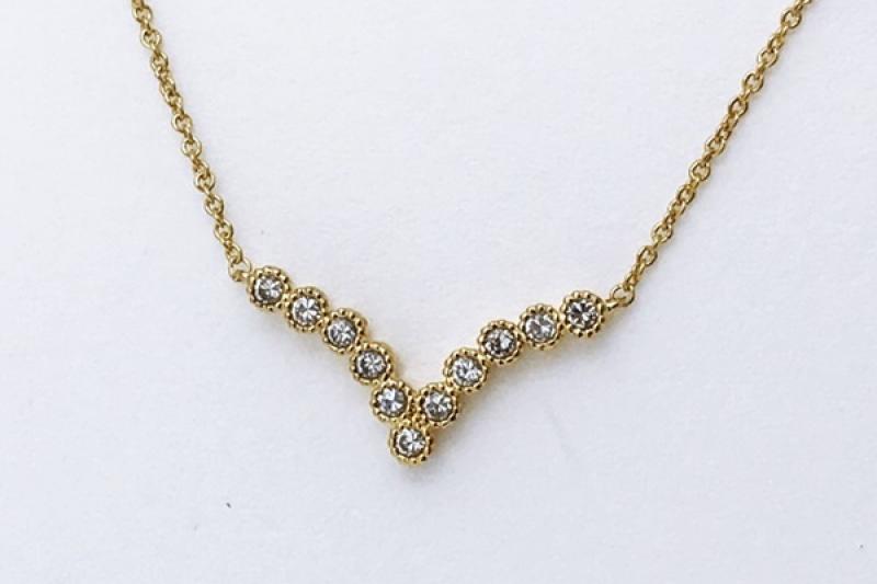 [Ozel] Trendy Glossy Brass Cubic Necklace
