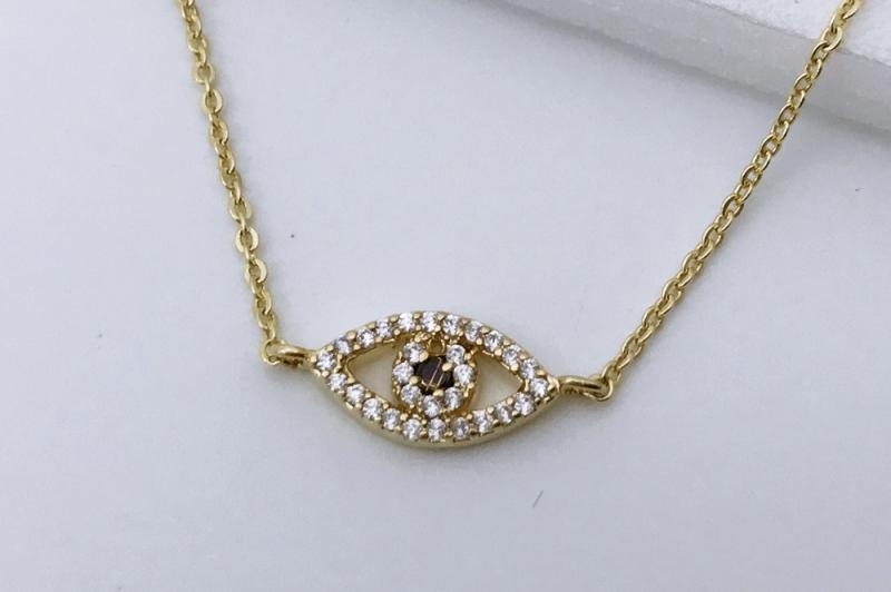 [Ozel] Sophisticated Glossy Brass Cubic Necklace