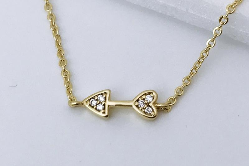 [Ozel] Casual Mood Glossy Brass Cubic Necklace
