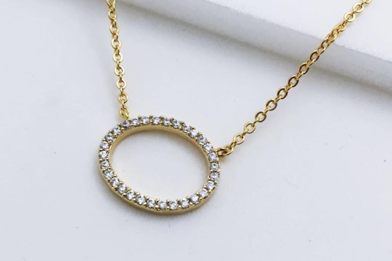 [Ozel] Unique Mood Glossy Brass Cubic Necklace