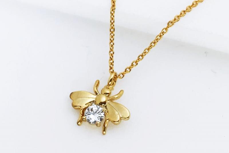 [Ozel] Trendy Glossy Brass Cubic Necklace