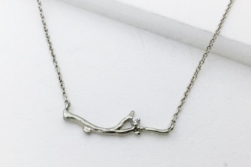 Wedding Guest Look Glossy Brass Cubic Necklace [Ozel]