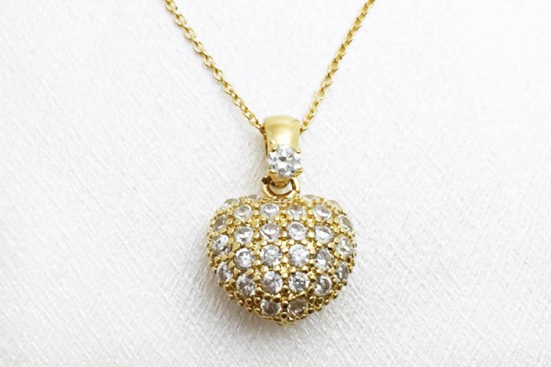 [Ozel] Daily Point Glossy Brass Cubic Necklace