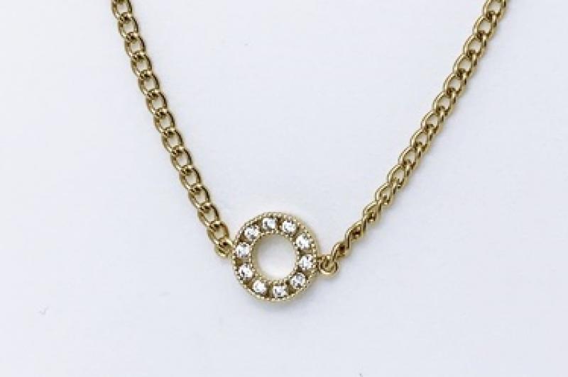 [Ozel] Subtle Charm Glossy Brass Cubic Necklace