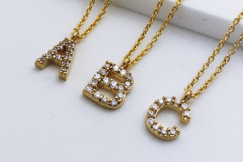 [Ozel] Simple Minimal Glossy Brass Cubic Necklace