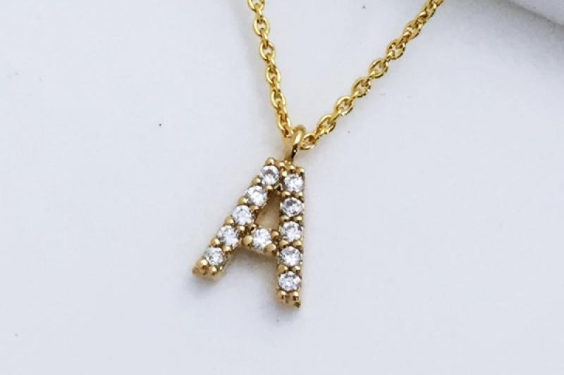 [Ozel] Romantic Mood Glossy Brass Cubic Necklace