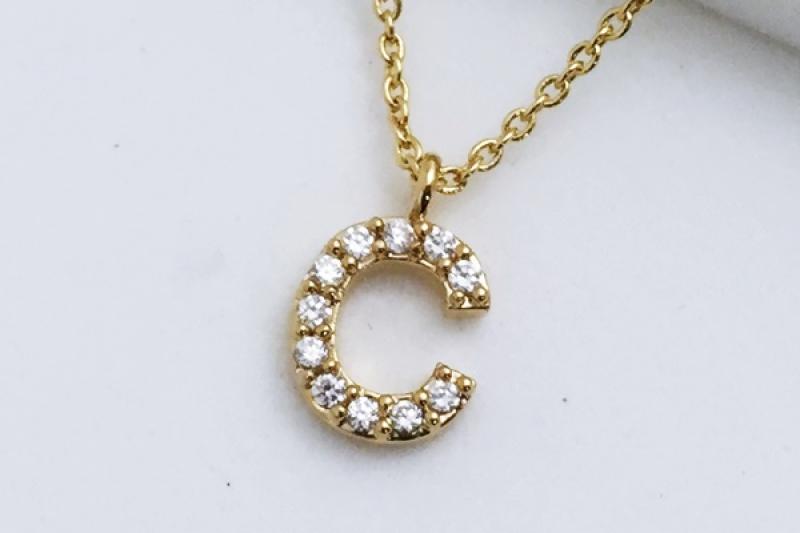 [Ozel] Romantic Mood Glossy Brass Cubic Necklace