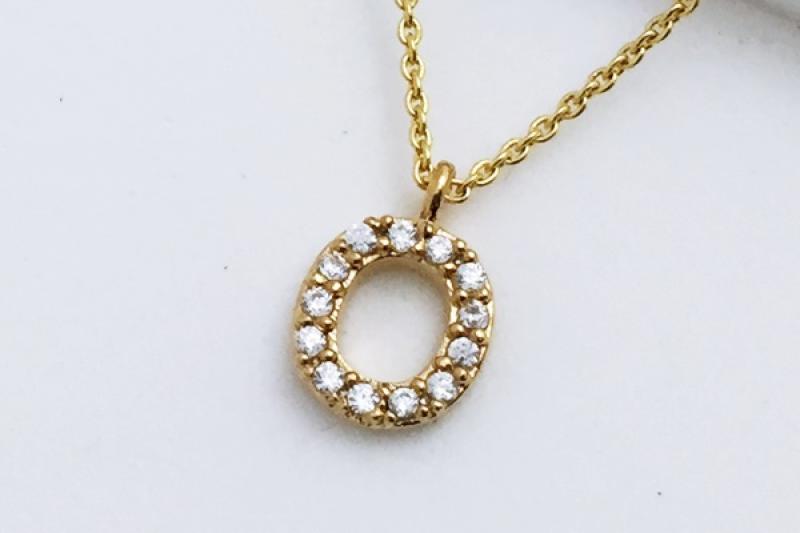 [Ozel] Girlfriend Gift Glossy Brass Cubic Necklace