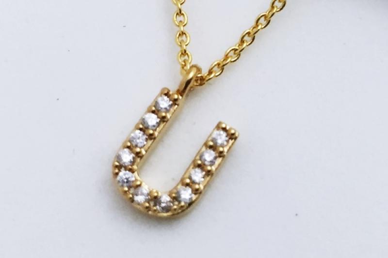 [Ozel] Unique Mood Glossy Brass Cubic Necklace