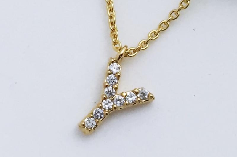 [Ozel] Layered Glossy Brass Cubic Necklace
