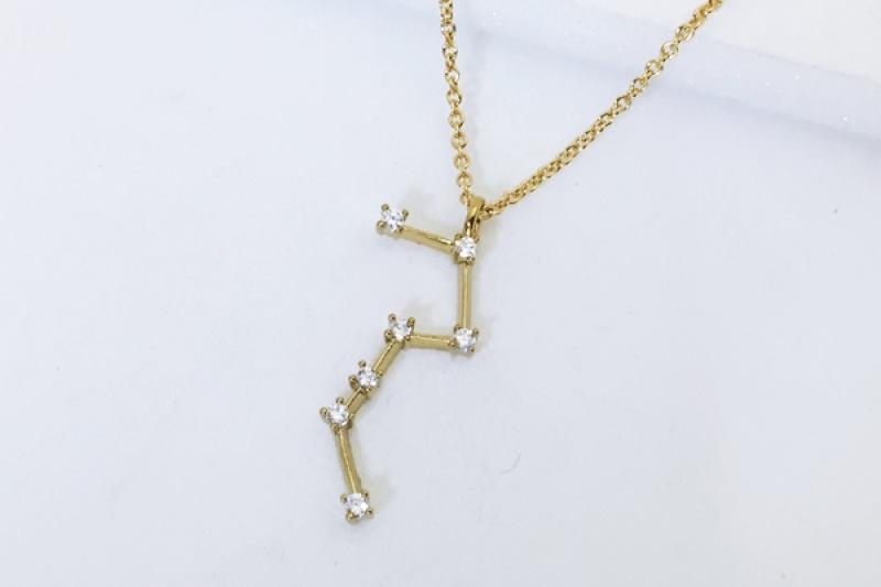 [Ozel] Trendy Glossy Brass Cubic Necklace