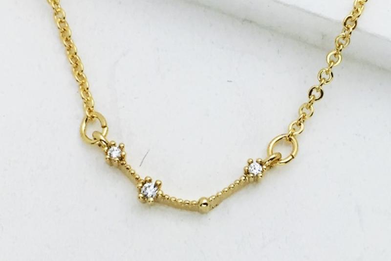 [Ozel] Trendy Glossy Brass Cubic Necklace