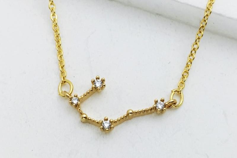 [Ozel] Trendy Glossy Brass Cubic Necklace