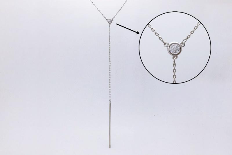 Feminine Glossy Brass Cubic Necklace