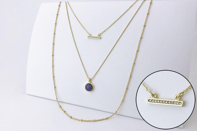[Ozel] Unique Mood Glossy Brass Cubic Necklace [Ozel]